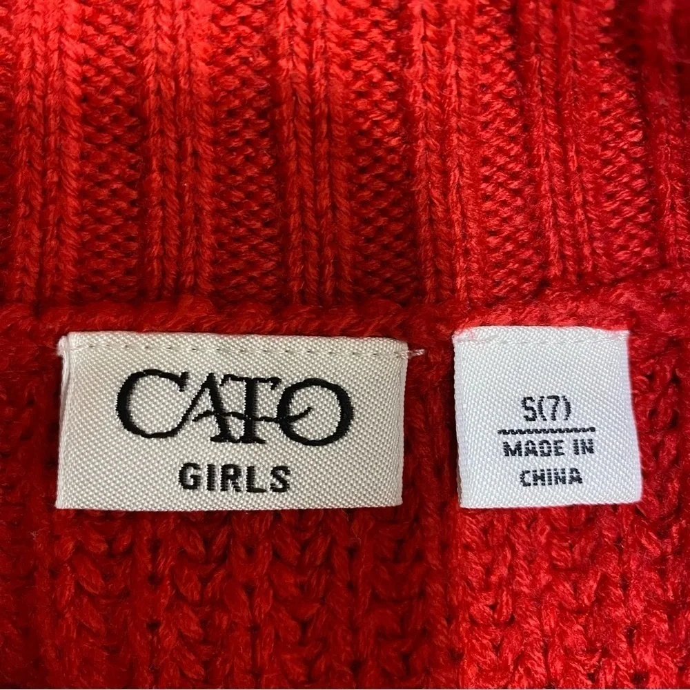 Cato Girls Red Cowl Neck Ribbed Knit Sweater Dress